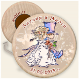 Дизайн "Младоженци Мини" :: Магнити от Дърво #08-3